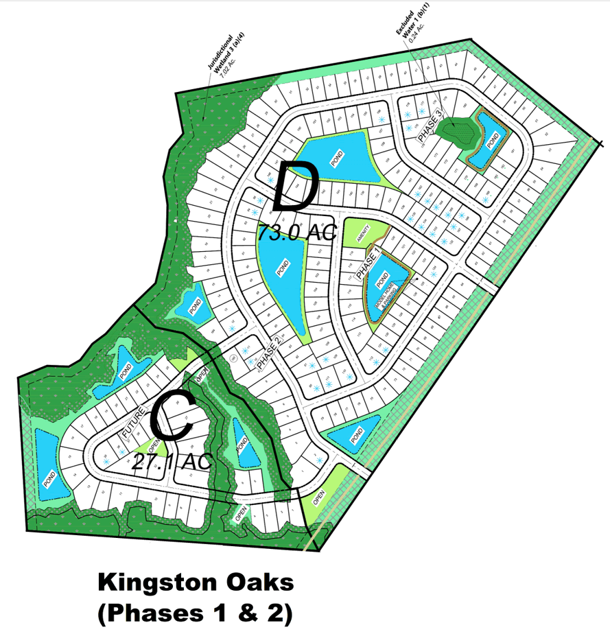 Preliminary community map of Kingston Oaks by Mungo Homes